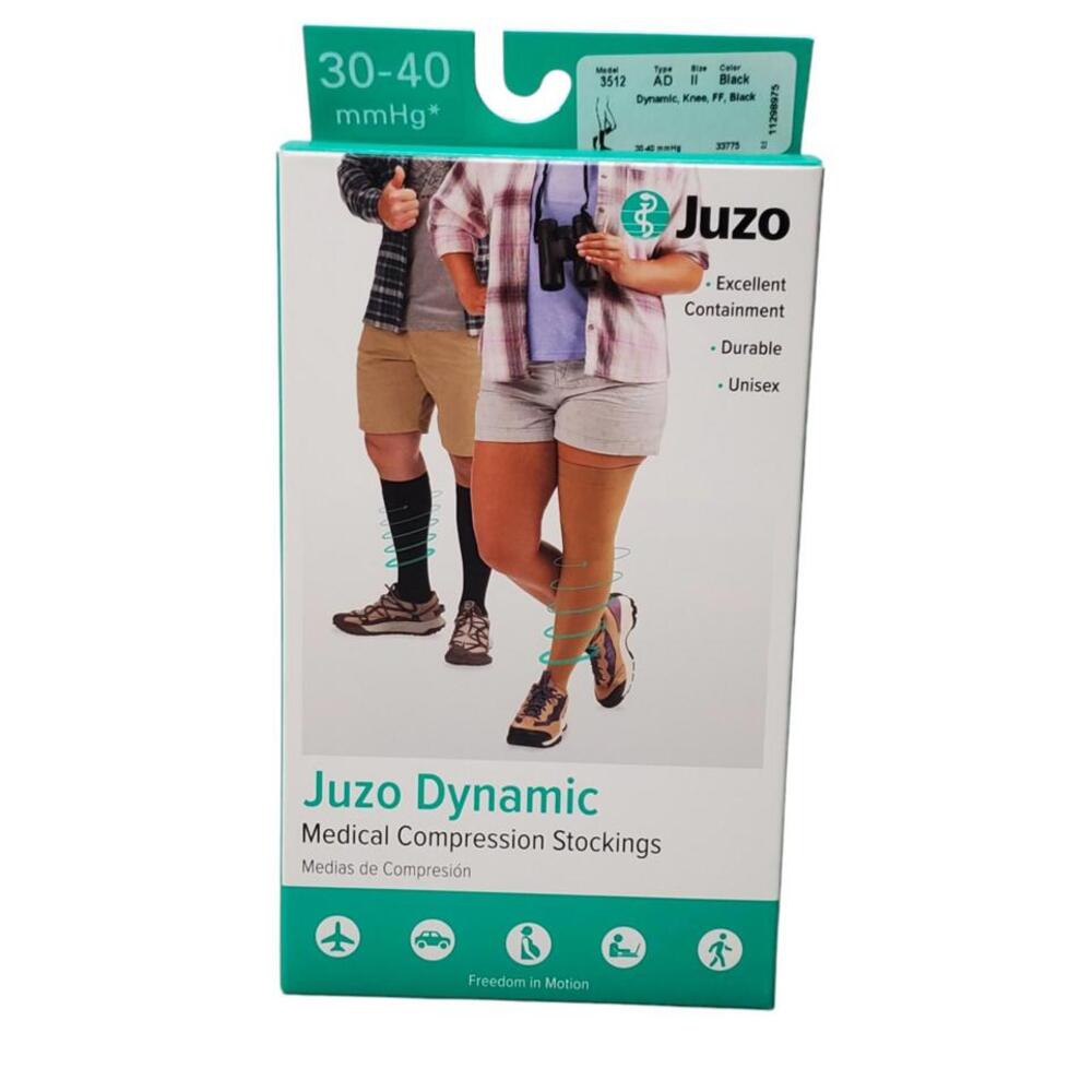 Juzo Dynamic Compression Stockings 30-40 mmHg Model 3512 AD II Knee Black FF